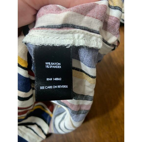 Torrid Harper Rayon 3/4 Sleeve Pullover Top Women 0 / Large Striped Retro Blouse - Picture 7 of 10